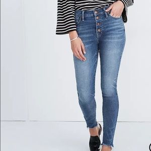 Madewell 10" High-Rise Skinny Cordova Wash Button-Front